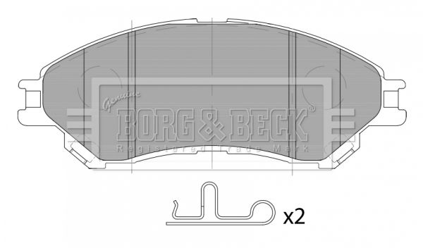 BORG & BECK stabdžių trinkelių rinkinys, diskinis stabdys BBP2465
